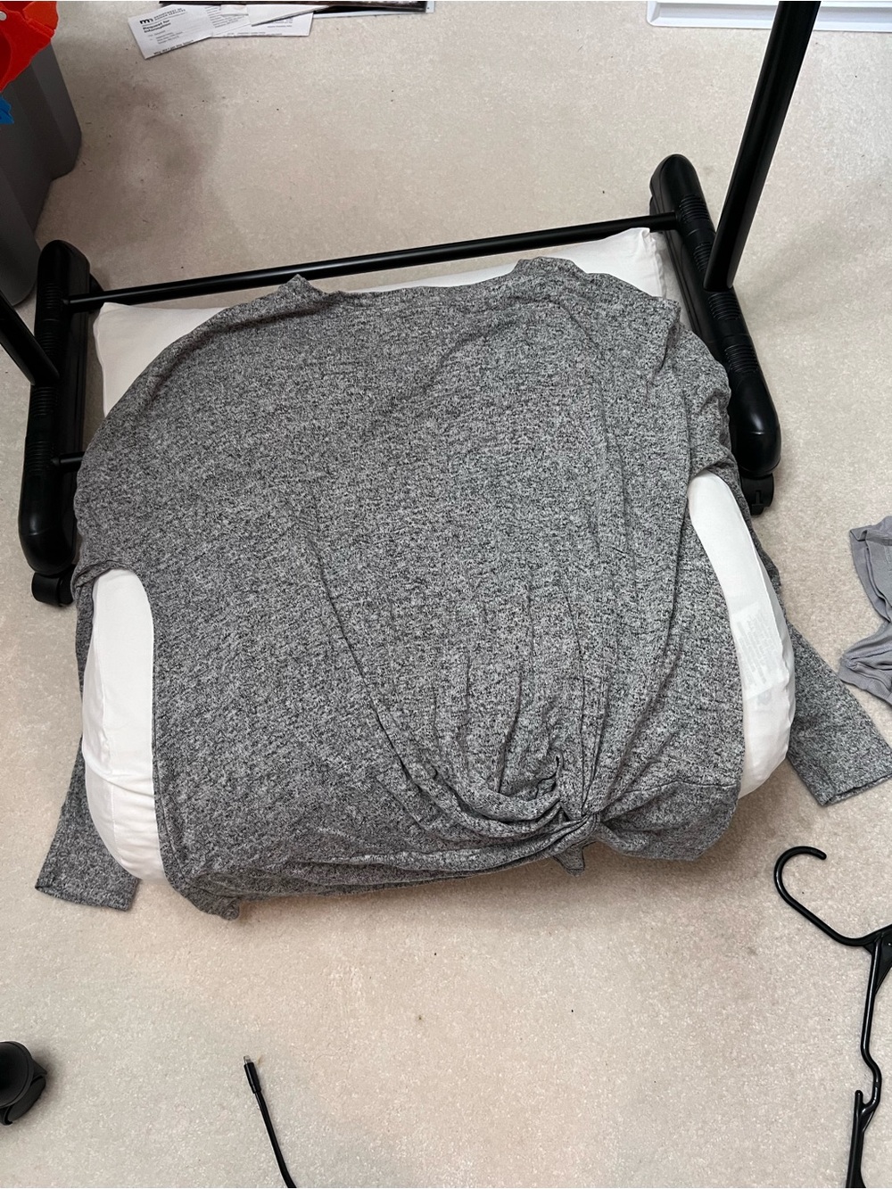 a new day Gray Twist-Front Long-Sleeve Top
